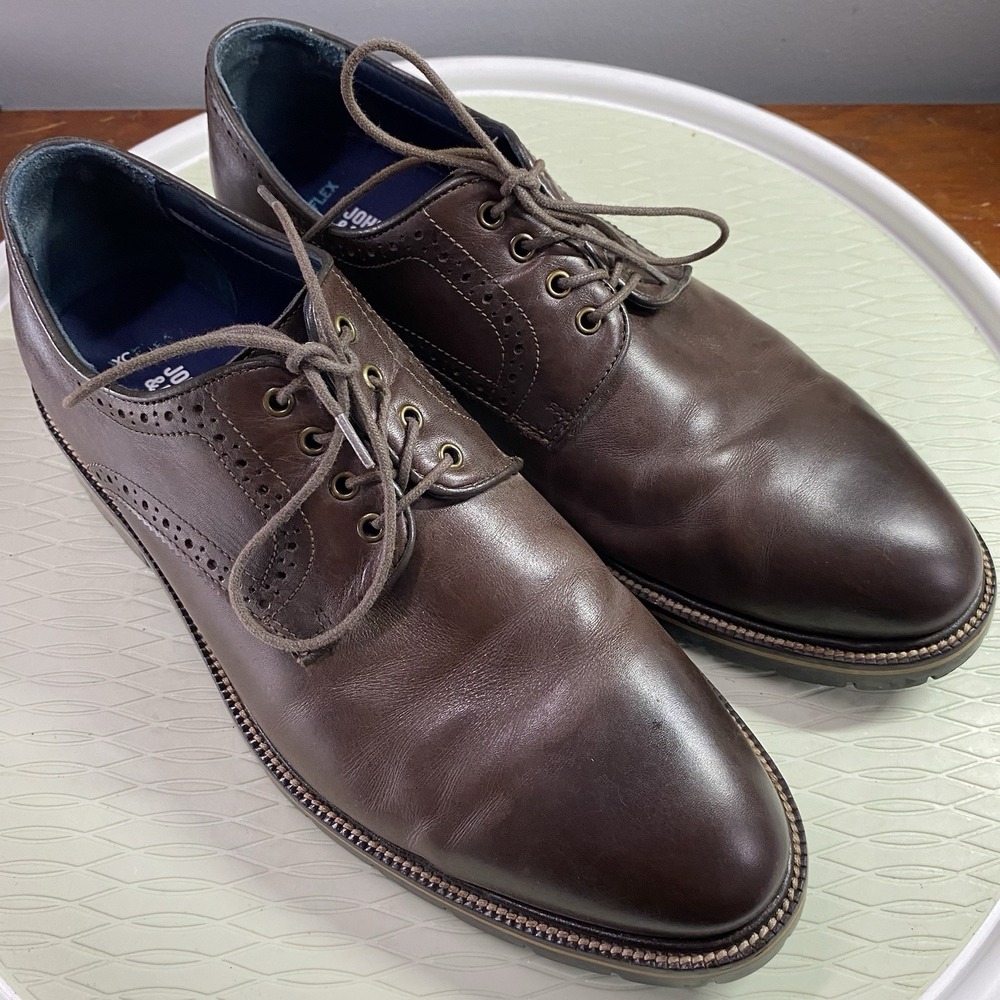 Men's Johnston&Murphy Dark Brown Shoes Sz.10.5M Leather Lace Up‎ PROM WEDDING